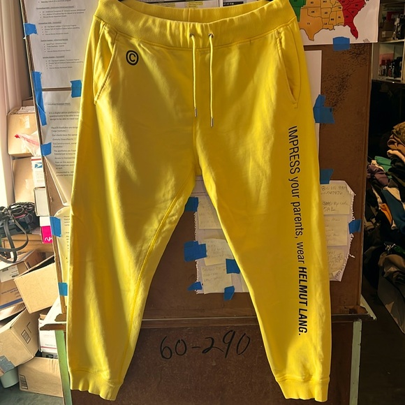 HELMUT LANG IMPRESS YOUR PARENTS LOGO JOGGERS SIZE LARGE - Picture 1 of 7